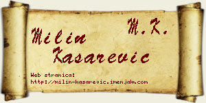 Milin Kašarević vizit kartica
